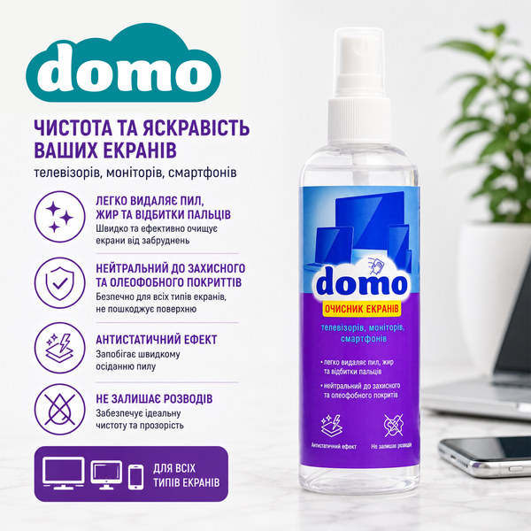 Очисник екранів телевізорів і моніторів Domo 150 мл XD 10094_1 фото, купити