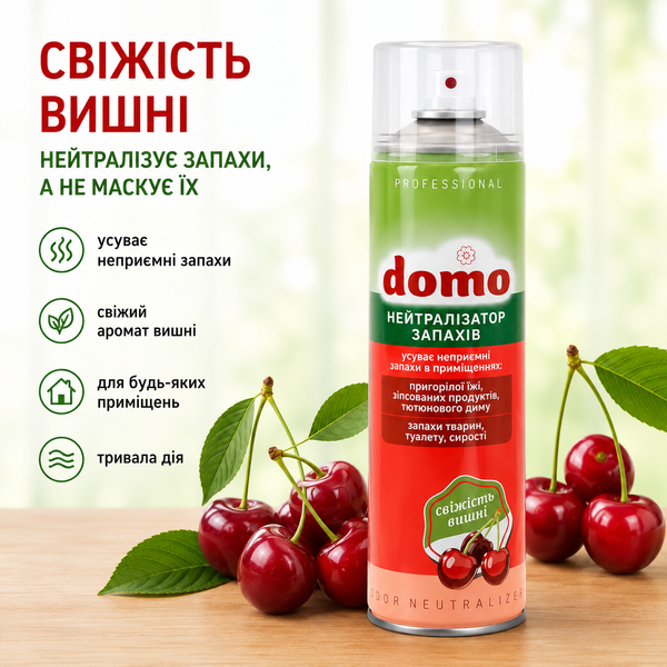 Професійний нейтралізатор запахів з ароматом вишні Domo 500 мл XD 31012 фото, купити